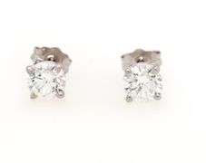 1.00ctw Round Diamond Solitaire Stud Earrings in 14K