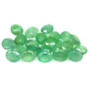 Vibrant green unheated 6.48ct 5x4mm Emerald set