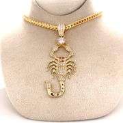14K YELLOW GOLD SCORPIO CHARM WITH CHAIN