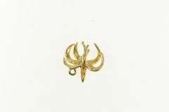 14K Yellow Gold Corpse Flower Botanical Nature Motif Charm/Pendant