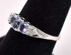 Admirable Purple Iolite Gemstone Ring In White Gold