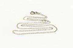 18K White Gold 1.0mm Cable Link Vintage Simple Chain Necklace