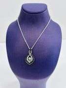 Solid sterling silver Infinity shape Dancing Stone pendant