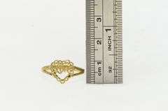 10K Yellow Gold Love Filigree Heart Valentine Romantic Ring