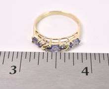 Splendid Purple Iolite Gem Ring In Yellow Gold