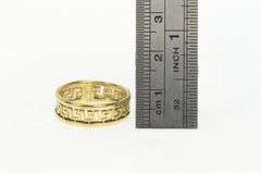 14K Yellow Gold 6.3mm Greek Wave Filigree Pattern Band Ring