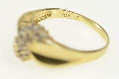 10K Yellow Gold Vintage Classic Diamond Wavy Cluster Bypass Ring