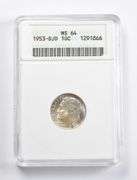 MS64 1953-D/D Roosevelt Dime ANACS