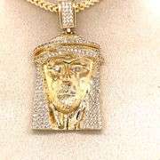 14K YELLOW GOLD JESUS FACE CHARM WITH CHAIN