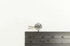 14K White Gold Round Solitaire Cubic Zirconia Classic Simple Pendant