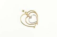 10K Yellow Gold Tri Tone Heart Love Symbol Layered Charm/Pendant