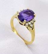 Gorgeous 18k Amethyst * Diamond Ring