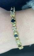 STUNNING 14K YELLOW GOLD SAPPHIRE AND DIAMOND BRACELET