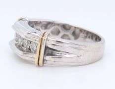 Gent's White Gold approximate 0.50ctw Diamond Two Tone Ring