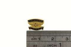 14K Yellow Gold Celanese Service Blue Enamel Vintage Lapel Pin/Brooch