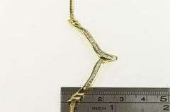 14K Yellow Gold 0.31 Ctw Diamond Chevron Herringbone Chain Necklace