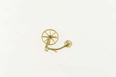 14K Yellow Gold 3D Penny Farthing Bicycle Articulated Charm/Pendant