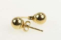 14K Yellow Gold 5.0mm Classic Round Ball Sphere Stud Earrings