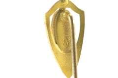 14K Yellow Gold Garnet Oval Cabochon Art Nouveau Vintage Stick Pin