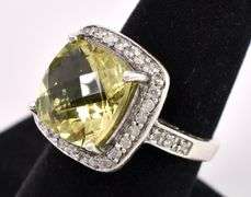 Citrine And CZ Ring In Sterling Silver