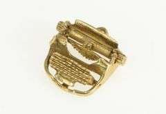 14K Yellow Gold Articulated Typewriter Author Journalism Charm/Pendant