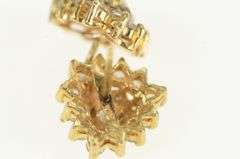 14K Yellow Gold Heart Cubic Zirconia Cluster Valentine Stud Earrings