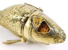 Rare Antique Articulated Fish Vinaigrette