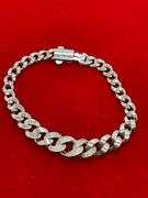 CERTIFIED BRAND NEW 14K WHITE GOLD AND DIAMOND CUBAN LINK BRACLET
