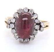 Antique Ruby and Single Cut Diamond Ring