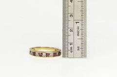 10K Yellow Gold Natural Ruby Diamond Classic Wedding Band Ring