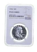 PF65 CAm 1954 Franklin Half Dollar - Graded NGC
