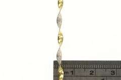 10K Yellow Gold 2.7mm Two Tone Herringbone Twist Link Necklace