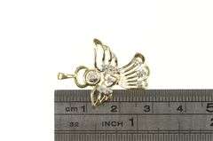 10K Yellow Gold Diamond Inset Guardian Angel Protection Pendant