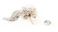 Vintage 0.50ctw Diamond and 7.0MM Cultured Pearl Earrings in 18K