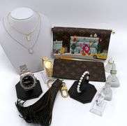 Big Group Lot of Estate Jewelry. Rolex, Breitling, LV, Necklaces, Rings and Bangle