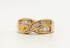 14kt Solid Yellow Gold & Diamond Band Ring