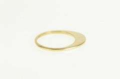 14K Yellow Gold Stackable Flattened Design Statement Band Ring