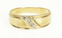 14K Yellow Gold Men's Classic Diamond Wedding Band Ring