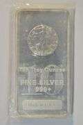 Gorgeous Buffalo Nickel design 10 Troy Oz .999 Silver Bar