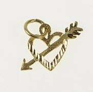 14K Yellow Gold Heart Cupid Love Valentine Anniversary Charm/Pendant