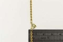 14K Yellow Gold 2.3mm Rope Link Heart Love Chain Vintage Necklace