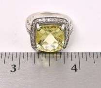 Citrine And CZ Ring In Sterling Silver