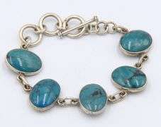 Vintage 925 Sterling Silver Turquoise Bracelet