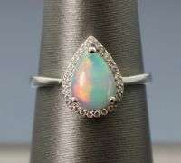 Stunning size 7 Sterling Silver Opal ring