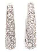 1.50ctw Pave Diamond Tapered Oval Hoop Earrings in 18K
