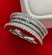 CERTIFIED  NEW 14K WHITE GOLD AND DIAMOND BAND