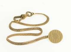 1940's Pinstripe Button Curb Link Vintage Pocket Watch Chain