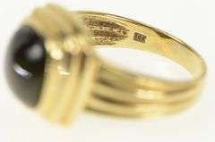 14K Yellow Gold Green Tourmaline Cabochon Ornate Vintage Ring