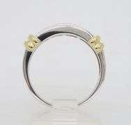 Two-Tone Diamond & Blue Sapphire Channel Set Band