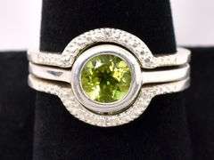 Peridot Stack Ring In Sterling Silver
